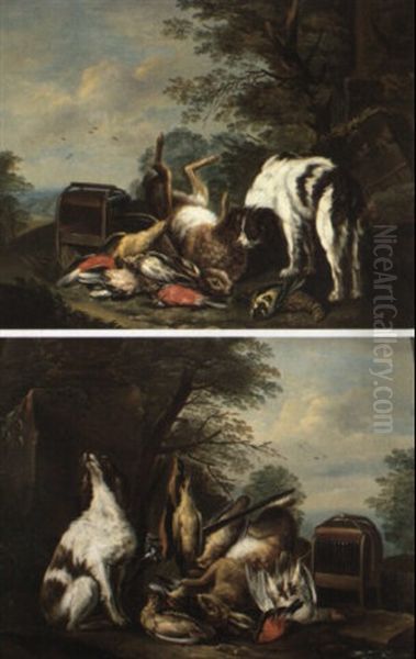 Chien Et Trophees De Chasse Oil Painting by Adriaen de Gryef