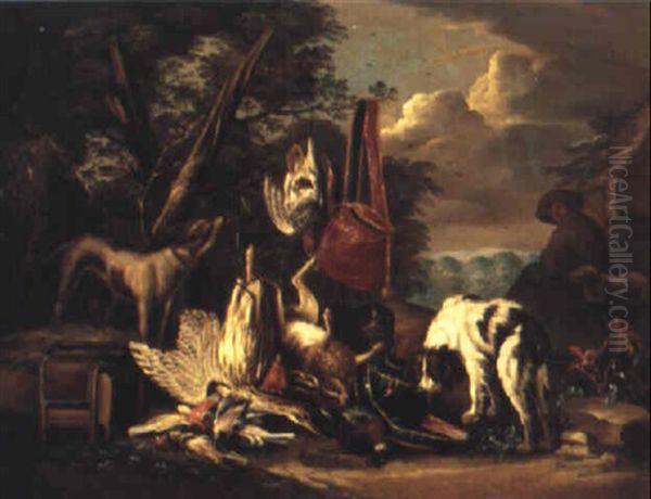 Jaktstilleben Oil Painting by Adriaen de Gryef