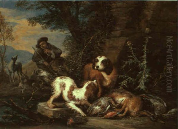 Die Rast Nach Der Jagd by Adriaen de Gryef