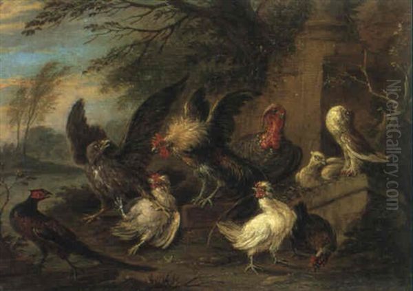 Landschaft Mit Federvieh Oil Painting by Adriaen de Gryef