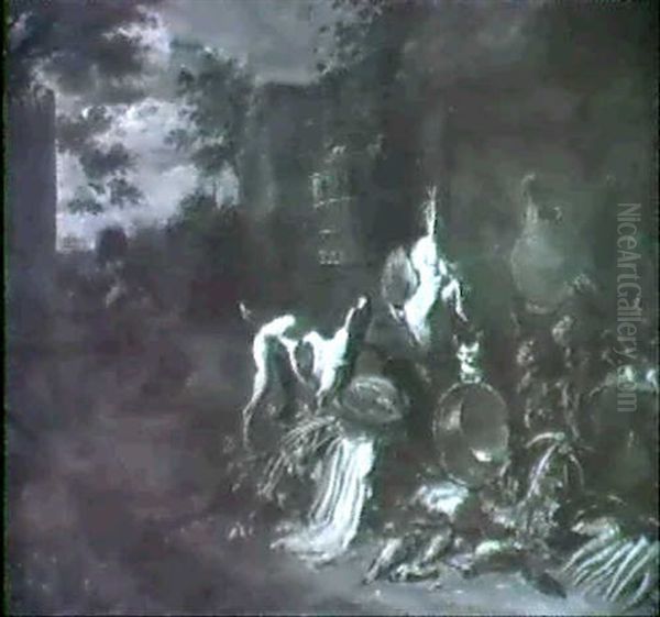 Stilleben In Einem Bauernhof Oil Painting by Adriaen de Gryef