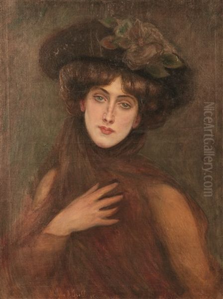 Portrait De Liane De Pougy Oil Painting by Henry Gsell