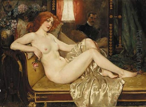 Nu Au Divan Oil Painting by Henry Gsell