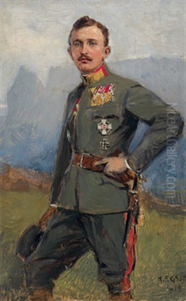 Kaiser Karl I. Von Osterreich Oil Painting by Karl Friedrich Gsur