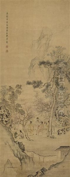 Night Banquet In The Peach Blossom Garden Oil Painting by  Gu Jianlong