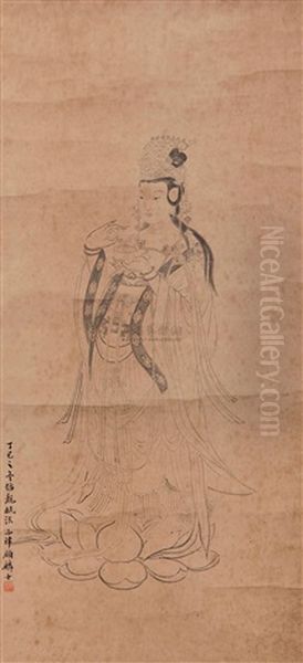 Guanyin Oil Painting by  Gu Linshi