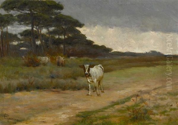 Waldrand Mit Einem Kalb Oil Painting by Vittorio Guaccimanni