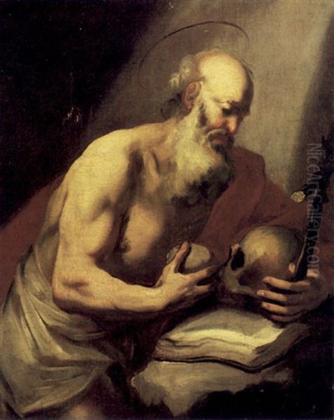 S. Girolamo In Meditazione Oil Painting by Pietro Francesco Guala