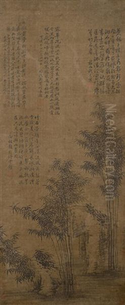 Ink Bamboo Oil Painting by  Guan Daosheng