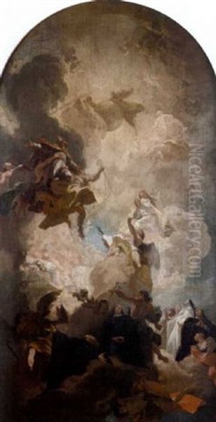 The Apotheosis Of A Bishop Saint (bozetto) by Jacopo Guarana