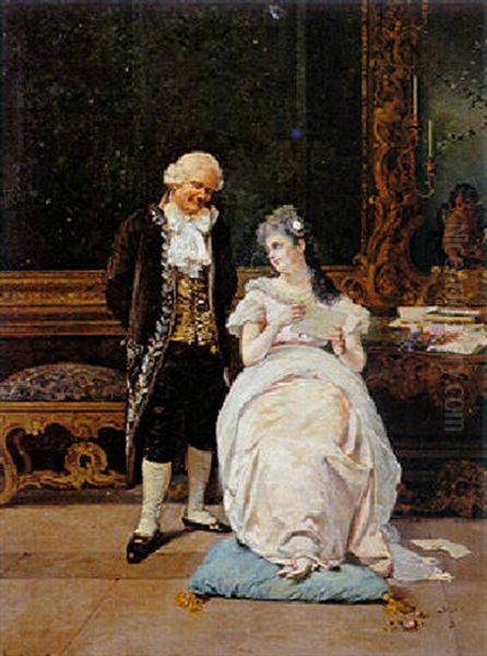 La Lettera Oil Painting by Guerrino Guardabassi