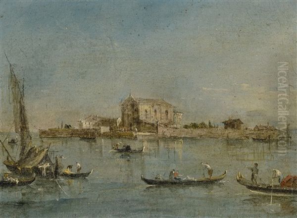 The Island Of San Cristoforo In The Venetian Lagoon Oil Painting by Francesco Guardi