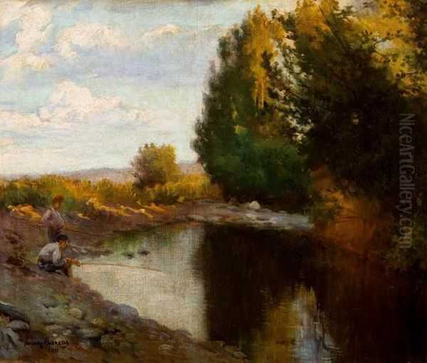 Pescando Oil Painting by Juan Manuel Baixas Carrete