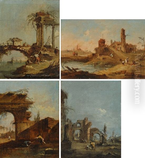 Lotto Composto Da Quattro Capricci Oil Painting by Francesco Guardi