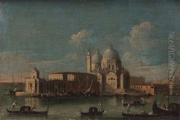 A View Of The Dogana And Santa Maria Della Salute Oil Painting by Giacomo Guardi