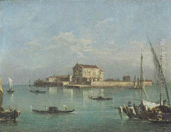 The Island Of San Cristoforo, Near Murano, Venice by Giacomo Guardi