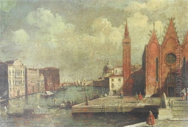 A Pair Of Venetian Scenes Oil Painting by Giacomo Guardi