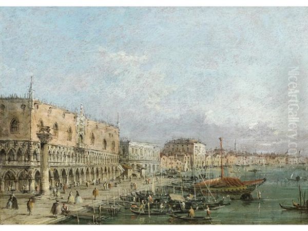 The Doge's Palace And The Molo, Venice Oil Painting by Giacomo Guardi