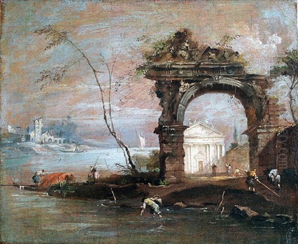 Capriccio Oil Painting by Giacomo Guardi