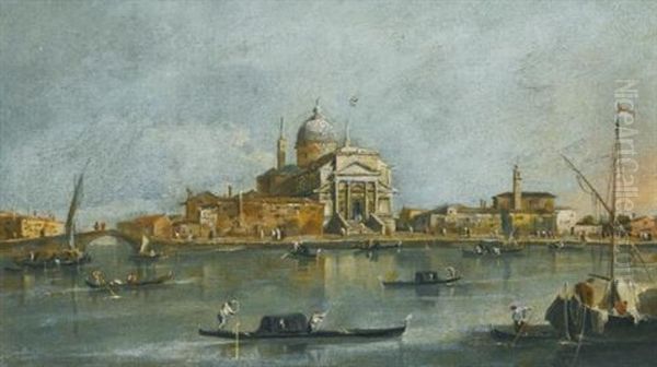 Venice, A View Of The Church Of San Giorgio Maggiore Oil Painting by Giacomo Guardi