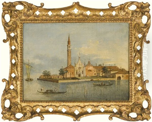 The Island Of Santa Maria Della Grazie, Venice Oil Painting by Giacomo Guardi