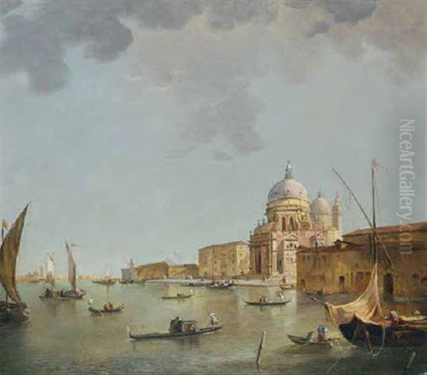 Venezia, Canal Grande Con La Chiesa Della Salute E Punta Della Dogana Oil Painting by Giacomo Guardi