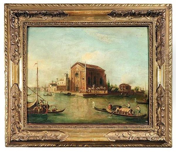 San Giorgio Maggiore (+san Francesco; 2 Works) Oil Painting by Giacomo Guardi