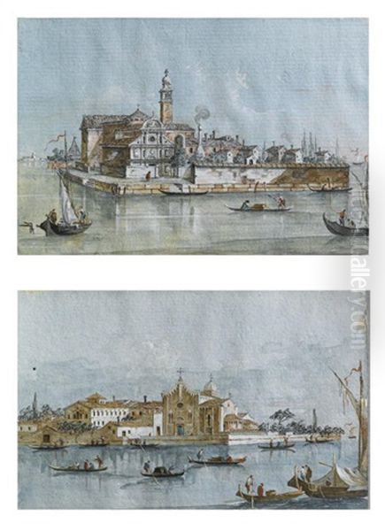 Isola Di S. Clemente, Venezia (+ Isola Di Sant'elena, Venezia; 2 Works) by Giacomo Guardi