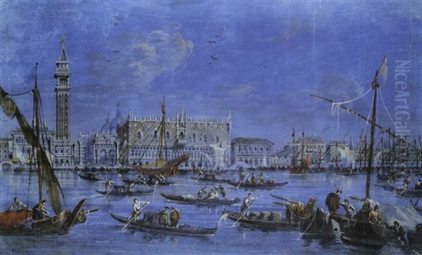 Venezia, Il Vecchio Porto Oil Painting by Giacomo Guardi