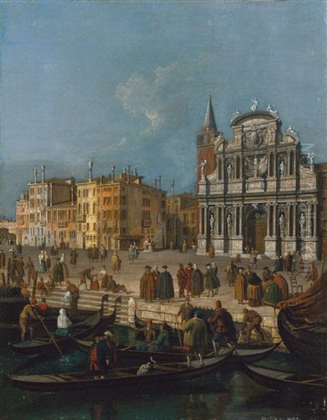 Venezianisches Capriccio Mit Der Kirche S. Maria Zobenigo Oil Painting by Giacomo Guardi