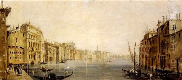 Venezianische Kanalansicht Oil Painting by Giacomo Guardi