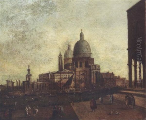 Santa Maria Della Salute And The Punta Della Dogana, Venice, From The South West Oil Painting by Giacomo Guardi