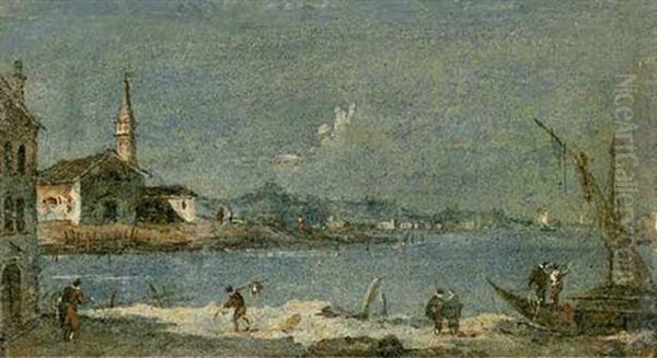 A Capriccio Of The Venetian Lagoon Oil Painting by Giacomo Guardi