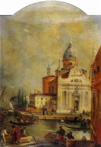 Venedig Mit Kirche Am Canale Grande Oil Painting by Giacomo Guardi