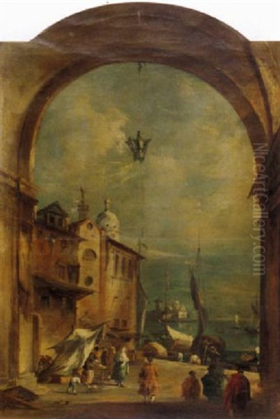 Hafenszene In Venedig Oil Painting by Giacomo Guardi