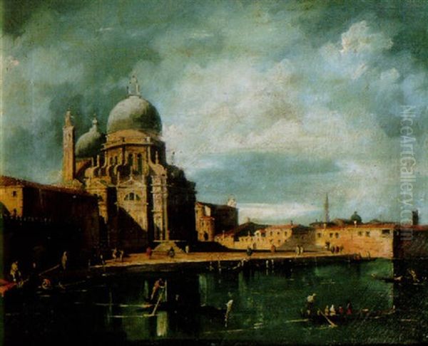 A View Of Santa Maria Della Salute From The Grand Canal Oil Painting by Giacomo Guardi