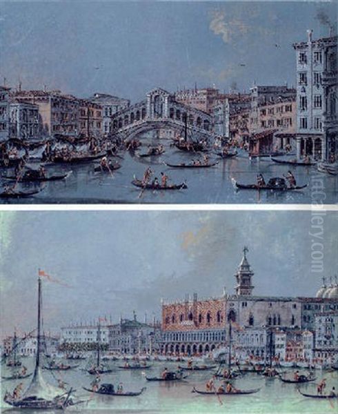 View Of The Rialto, Venice Oil Painting by Giacomo Guardi