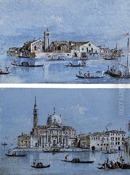 Veduta Dell'isola Di San Servolo Oil Painting by Giacomo Guardi