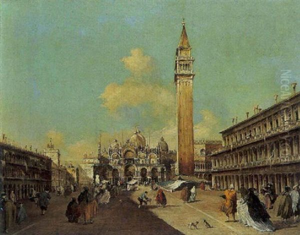 Vue De L'eglise Saint Marc Avec Le Campanile Oil Painting by Giacomo Guardi