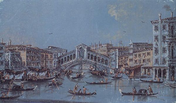 View Of The Rialto, Venice Oil Painting by Giacomo Guardi