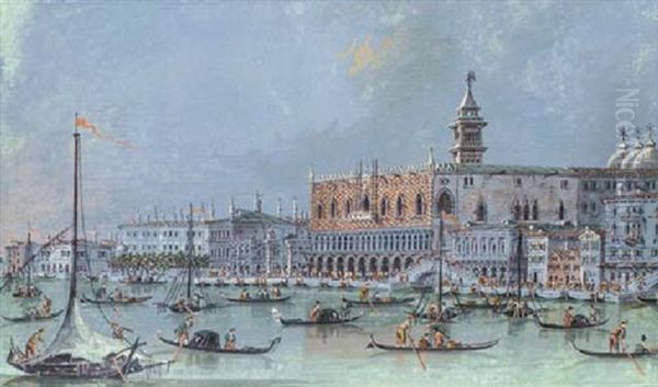 View Of The Doge's Palace, Venice Oil Painting by Giacomo Guardi