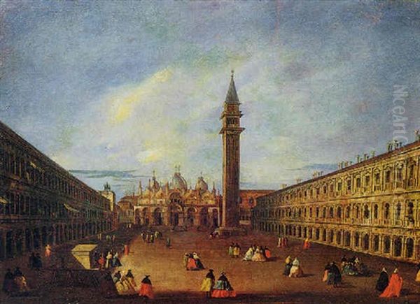 Veduta Della Piazza S. Marco Oil Painting by Giacomo Guardi