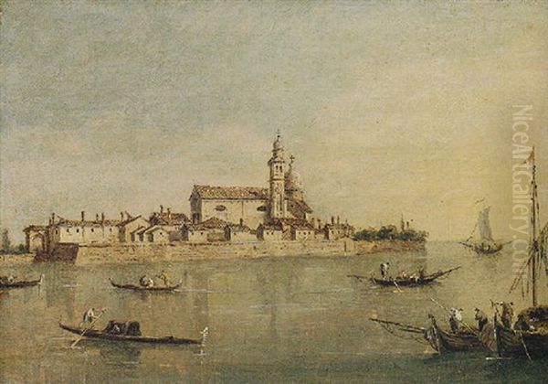 Venice, The Isola Della Certosa Oil Painting by Giacomo Guardi