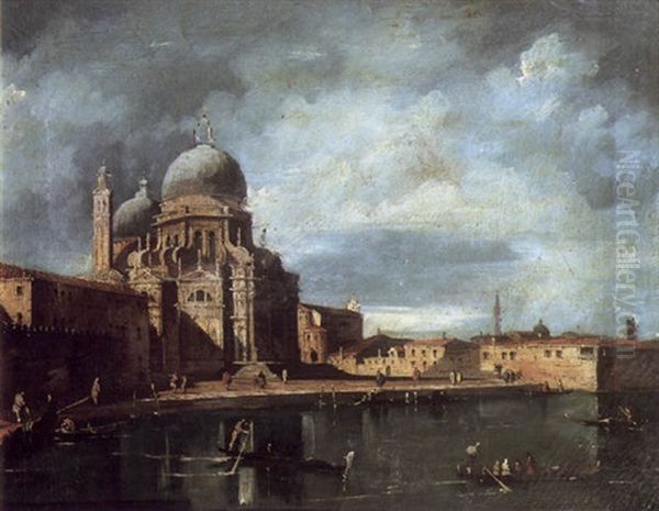 A View Of Santa Maria Della Salute From The Grand Canal Oil Painting by Giacomo Guardi