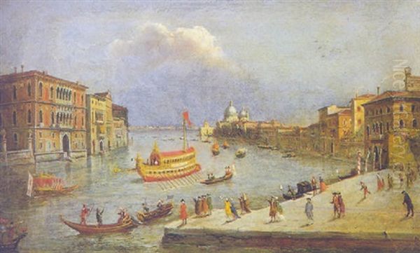 Il Bucintoro Nel Canal Grande Oil Painting by Giacomo Guardi