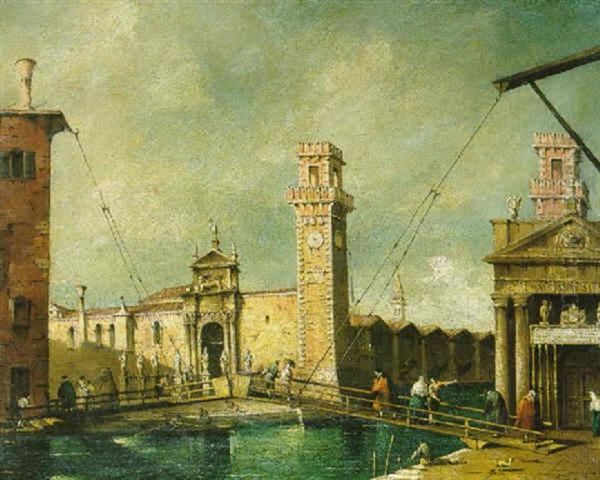 Das Arsenal In Venedig Oil Painting by Giacomo Guardi