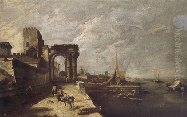 Venetian View Oil Painting by Giacomo Guardi