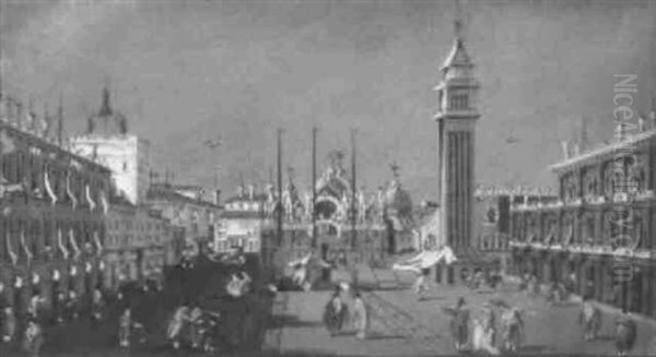 The Piazza Di San Marco, Venice Oil Painting by Giacomo Guardi