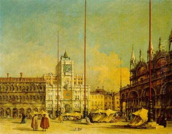 The Torre Dell'orologio And The Piazza Di San Marco, Venice Oil Painting by Giacomo Guardi