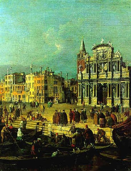 Capriccio Der Kirche Santa Maria Zobenigo In Venedig Oil Painting by Giacomo Guardi